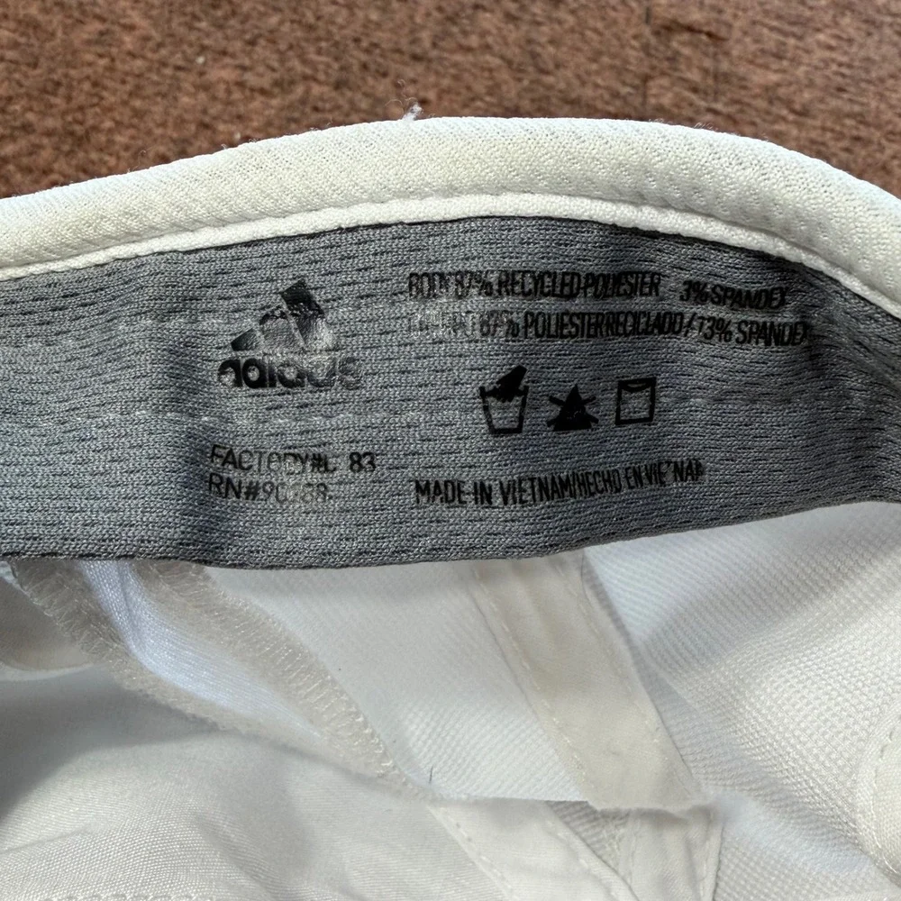 Adidas Aeroready Running Cap White Silver Logo Adjustable Mesh Athletic Hat Y5